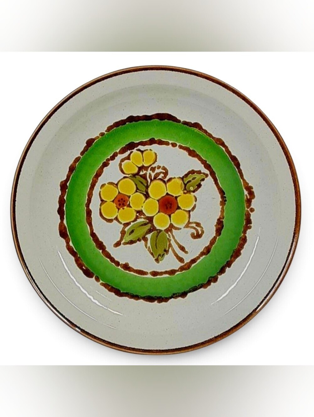 International China Stoneybrook Visions Chop Plate MCM Retro Floral Stoneware